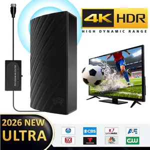 2026 Indoor Digital TV Antenna, 4K/1080P HD Local Channels, Long Range Signal Booster, No Monthly Fee,TV Antenna for Smart TV & Old TV,Easy Setup