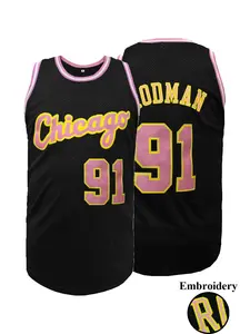 Men's Letter & Number Embroidery Basketball Jersey, Loose Breathable Sleeveless Crew Neck Chicago Tank Top for Basketball, Fitness, Running, Men's Sportswear for All Seasons, Stylish Jersey Shirts Breathable Athletic Top