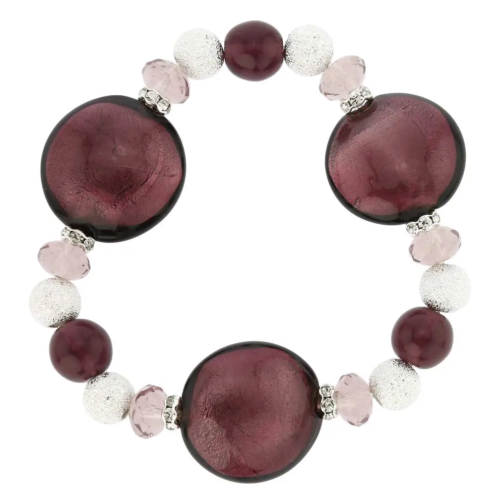 Glass Of Venice Murano Glass Magic Bracelet - Plum