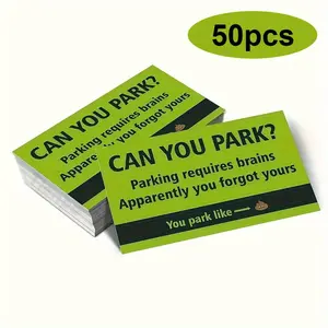 Parking Card (50pcs/pack), Funny Parking Card, Portable Parking Card, Card Design, Office Stationery & Supplies