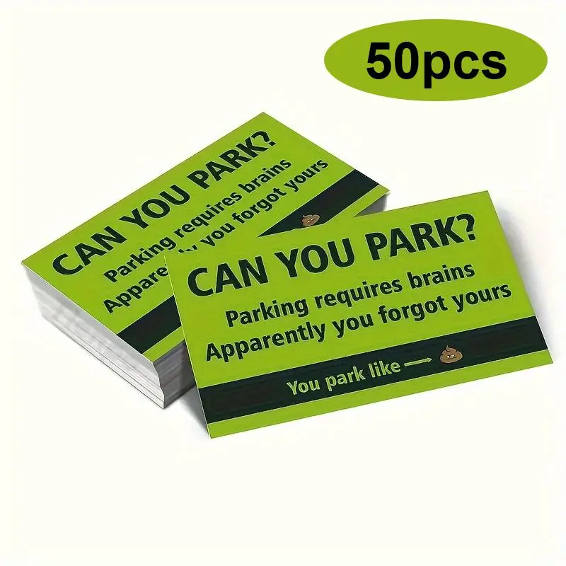 Parking Card (50pcs/pack), Funny Parking Card, Portable Parking Card, Office Stationery & Supplies