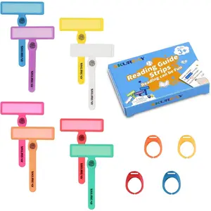 Guided Reading Strips, Dyslexia Tools for Kids, Colorful Text Overlays for Early Readers, ADHD Finger Trackers Highlight (12 PCS)