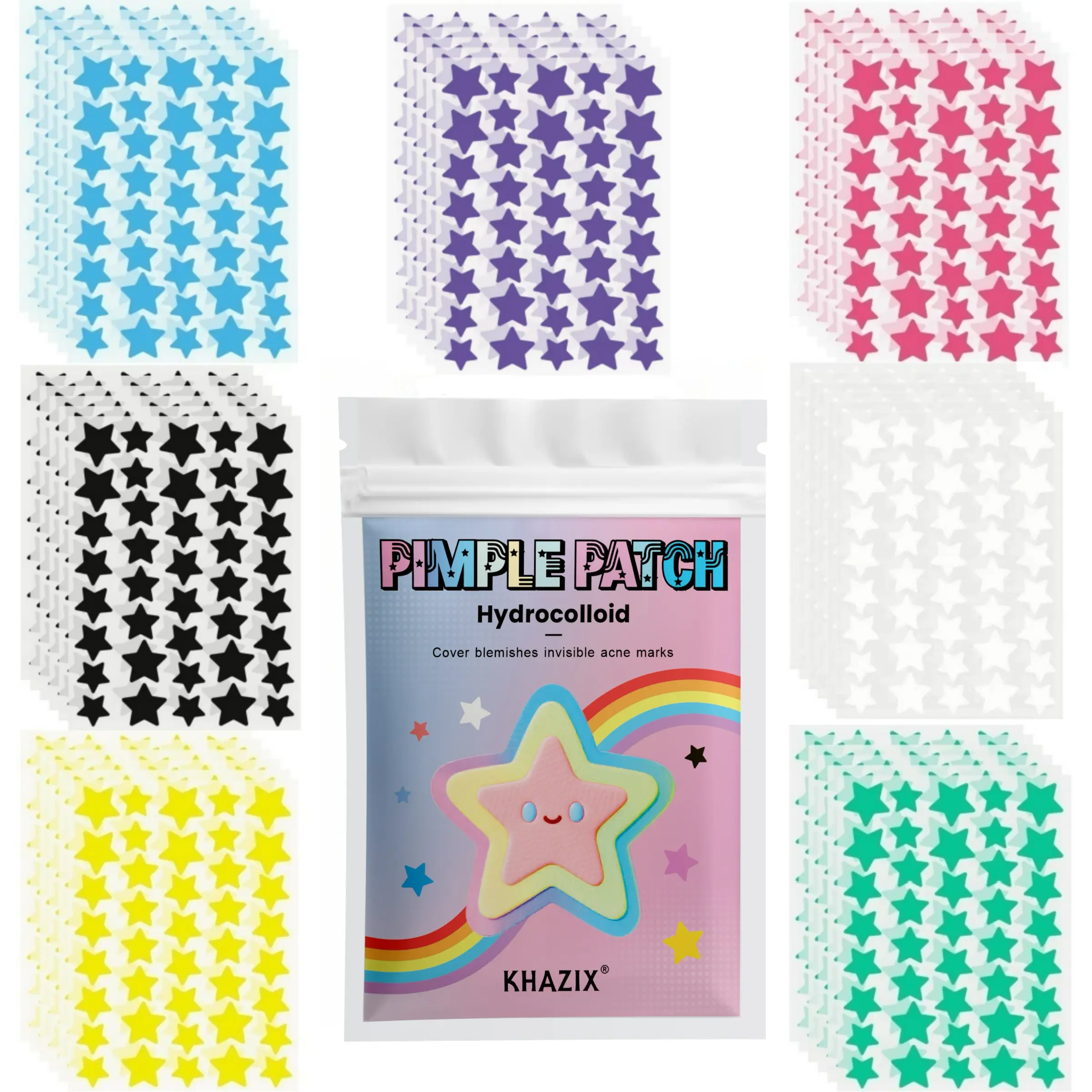 KHAZIX Cosmic Star Mild Concealer Protective Pimple Patches, Ultra-Thin Invisible Design, All-Day Wear Comfort, Single Pack, Ideal Skin Care Solution