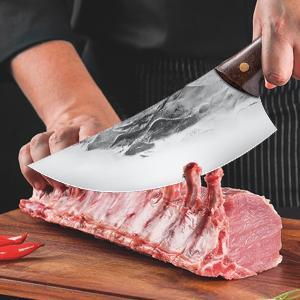 Kitchen Knife Set, Stainless Steel Japanese Damascus Pattern, Chef's Knife with Roll Bag, Professional Butcher Boning Meat Cleaver, High Carbon Steel