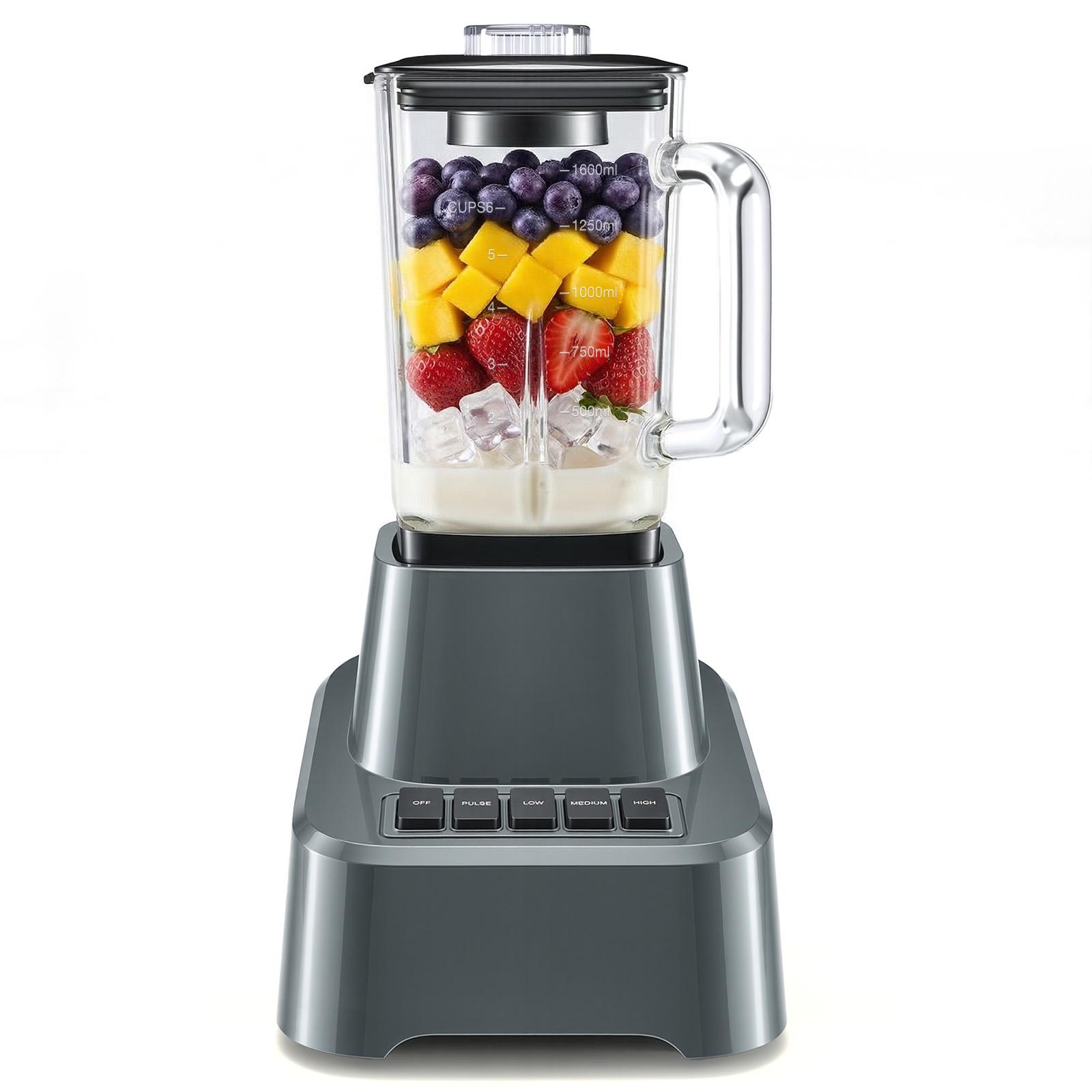 Glass Blenders for Kitchen with 750W, 54Oz. Countertop Blender Glass Jar Food Processor Combo, BPA-Free Blender for Smoothies, Ice Crush,Nuts, Frozen Drinks and Fruits (Black)Professional ice cream blender, full-size household blender, equipped