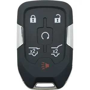 Replacement Key Fob Cover Case fit for Chevy Suburban Tahoe 2015 2016 2017 2018 2019 2020 GMC Yukon Keyless Entry Smart Remote Key Fob Shell (Black)