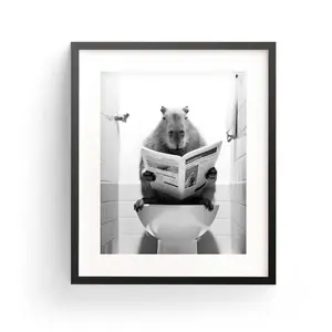 Capybara Wall Art Funny Bathroom Cute Capybara Art Capybara Poster Capybara Print Kids Bathroom Whimsy Animal Art Capybara Reading