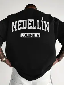 "Medellín Colombia" Vintage Varsity Graphic Sweatshirt | Colombian Streetwear Crewneck Top