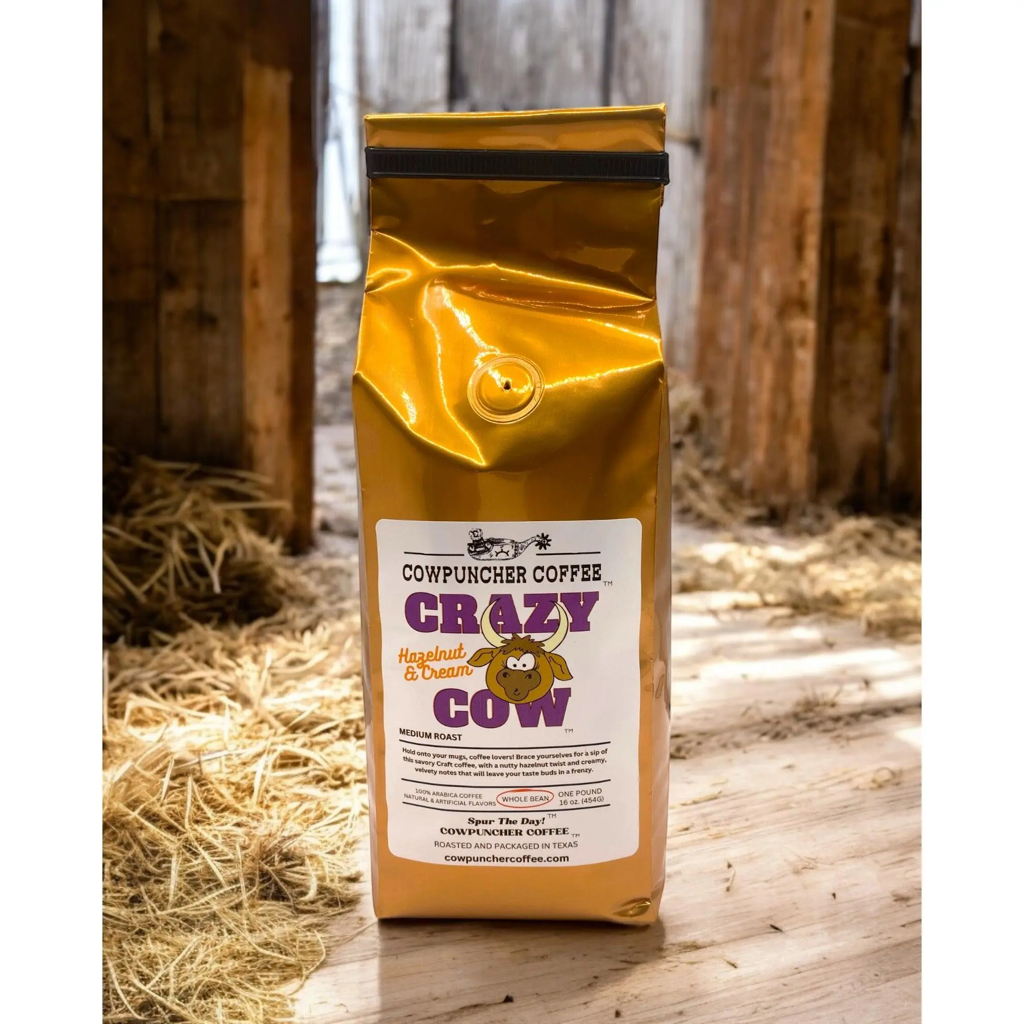 CRAZY COW Hazelnut & Cream Medium Roast, Whole Bean