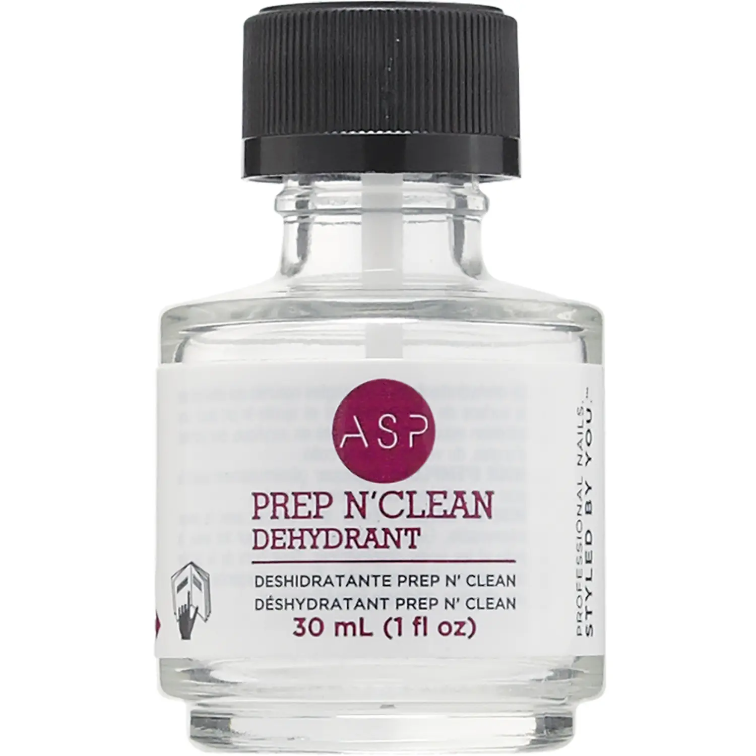 asp Prep N' Clean Professional Dehydrant & Cleanser, Dries Bare Nails for Manicure & Extension Prep, Classic Nail Product, 30 mL (1 fl oz), Nail Products, Dry