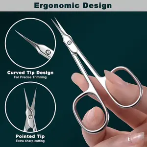 Dead Skin Remover, Nail Clippers Trimmer Salon Manicure Tool, Stainless Steel Pedicure Curved Scissors, for Nails and Eyebrows