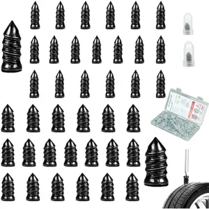 40PCS Tire Repair Rubber Nails, Vacuum Tire Plug Kit, 3rd Gen Steel Core Self-Service Screw Plugs, Emergency Flat Tire Repair Tool for Heavy Duty Truck ATV/UTV Golf Cart Motorcycle