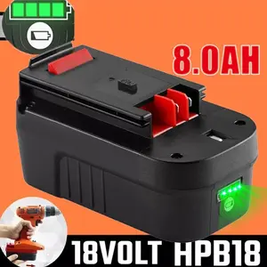 18V 8.0Ah HPB18 Lithium Battery Replacement for Black and Decker 244760-00 A1718