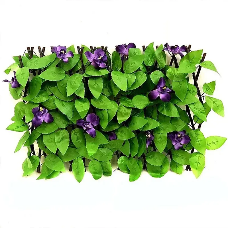 Expandable Fence Screen, Floral Artificial Hedge Grid Board, Garden Privacy Wall Decor, Decorative Garden Fences, Decorative Fencing Panel, Easy Install Weatherproof Design, Faux Flower Fence, Perfect Gift