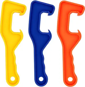 3Pcs Plastic Bucket Lid Opener 5 Gallon Paint Can Bucket Opener Professional Bucket Lid Opener Tool Remover for Home Office Industrial Use,Safely Open Paint Food Storage Containers(Yellow Blue Orange)
