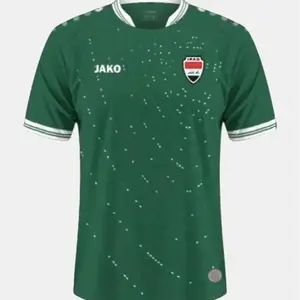 Iraq 2025 Away Kit - New Iraq National Team Green Jersey Men's Haiti Soccer Team Blue Jersey High-Quality Pique Fabric V-Neck Short Sleeves S to 5XL