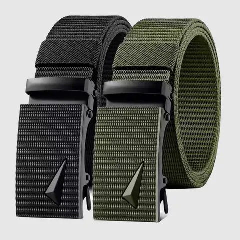 Men's Convenient No-Hole Automatic Buckle Casual Waist Belt With Buckle Outdoor, New Street Style Daily Wear Suitable for All Seasons Business Look Durable Belts Street Style Waistband