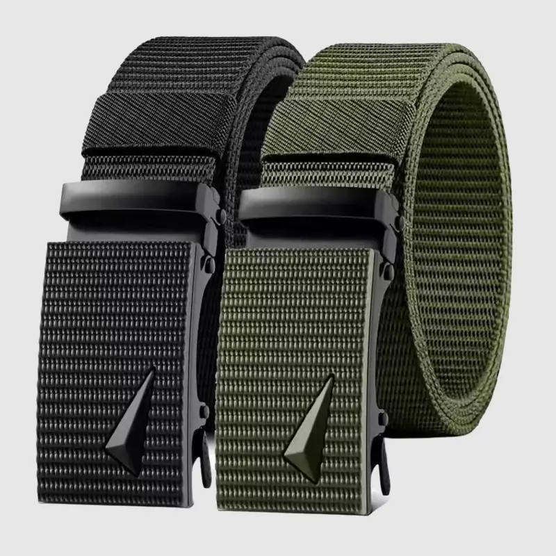 Men's Convenient No-Hole Automatic Buckle Casual Waist Belt With Buckle Outdoor, New Street Style Daily Wear Suitable for All Seasons Business Look Durable Belts Street Style Waistband