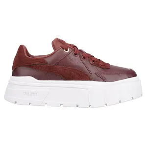 PUMA Womens Mayze Stack Edgy Cord Platform Sneakers Shoes Casual - Red