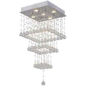 CWI Lighting Square 5 Light 16 inch Chrome Flush Mount Ceiling Light 6601C16C-S