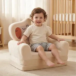 Toddler sofa, 2-in-1 Soft Toddler Couch Fold Out, Toddler Chair Comfy, Kid Sofa Cover,Convertible Sofa to Lounger, Kids Furniture for Playroom, Gift for Birthday, Children's Day, Capybara,
