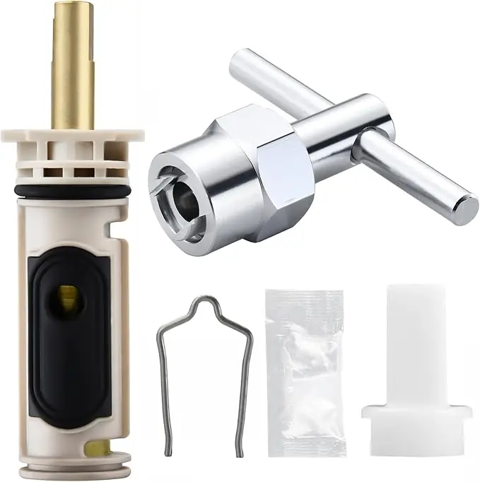 Moen 1222 Compatible Shower Cartridge with Removal Tool – Brass Core Posi-Temp Replacement for Drip-Free One-Handle Tub & Shower Faucets – DIY Easy Fix
