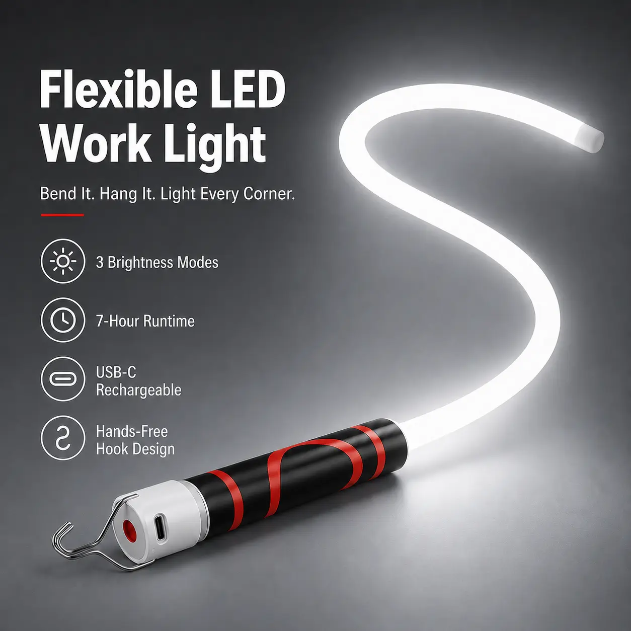 Flexible LED Work Light,Bendable led work light,High Lumen Hands-Free Inspection Light for Car Repair, Under Hood, Garage, Mechanic, DIY, Camping & Emergency Roadside,mechanic car repair garage