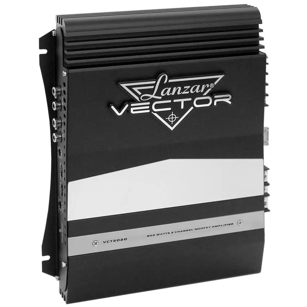 2 Channel Car Stereo Amplifier High Power | MOSFET Audio Sound Amp Slim Design with Bass Boost - Hi-Pass Low-Pass Filter, RCA Input Output, Thermal Overload Protection