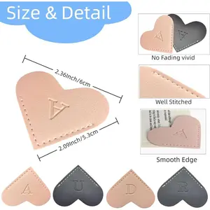 Personalized Leather Heart Bookmarks Unique Cute Handmade Letter Bookmarks for Reading, Gifts for Women Teachers Students Book Lovers (Pink, A)