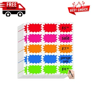 300 Pcs Removable Garage Sale Stickers, Burst Star Adhesive Yard Sale Price Stickers