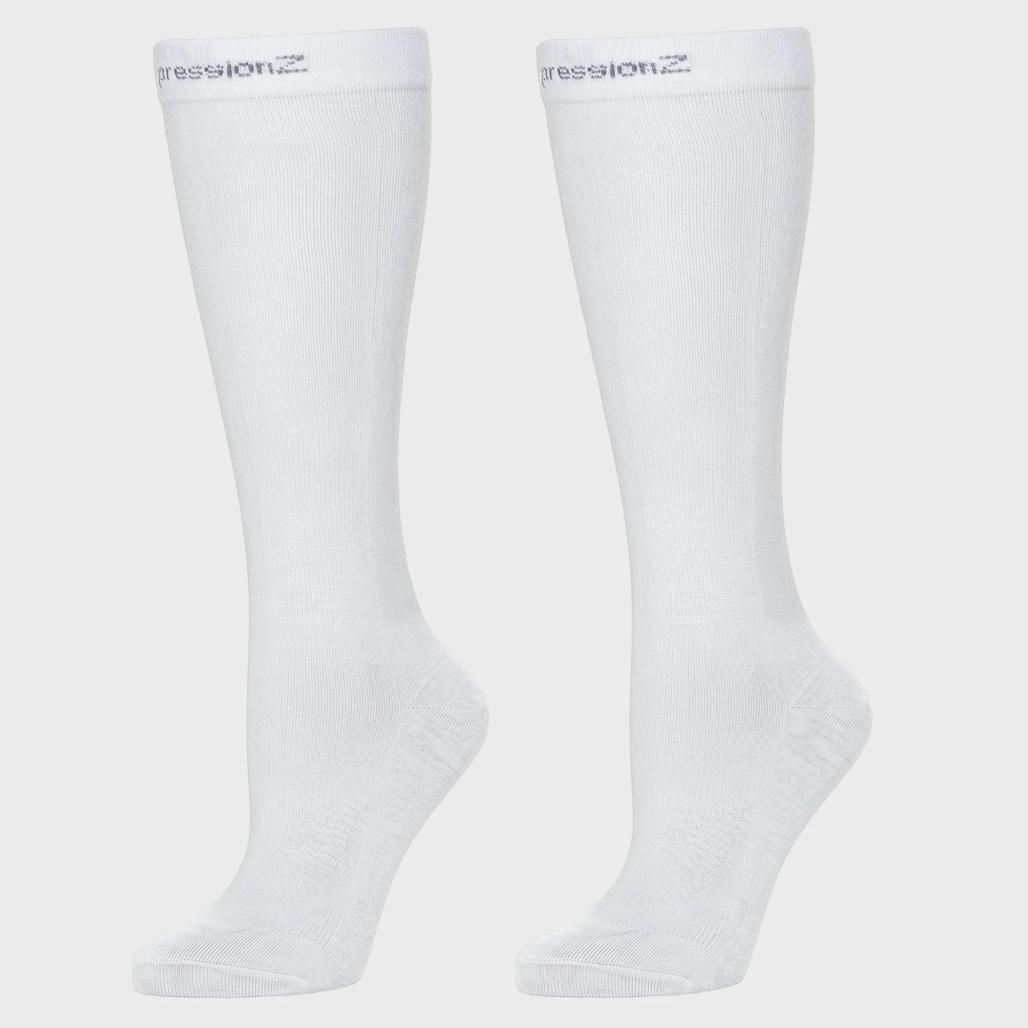 Adults' 30-40 mmHg Compression Socks - White, 15% Lycra Spandex, Machine Washable, Nylon Blend, Anti-Itch, Snug Hold Recovery Wear, Secure Fit Sports Socks