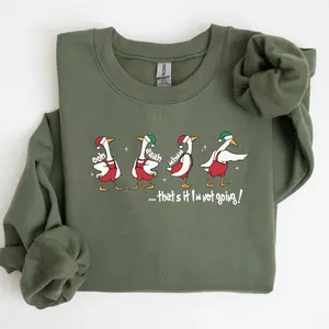 Funny Goose Christmas Sweatshirt, Merry Christmas Crewneck, Cute Animal Holiday Sweater, Funny Xmas Gift for Women and Men