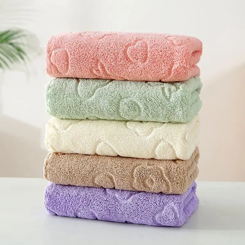 Random Color Plush Face Towel, 1 Count Face Wash Towel, Soft Towel for Home Bathroom
