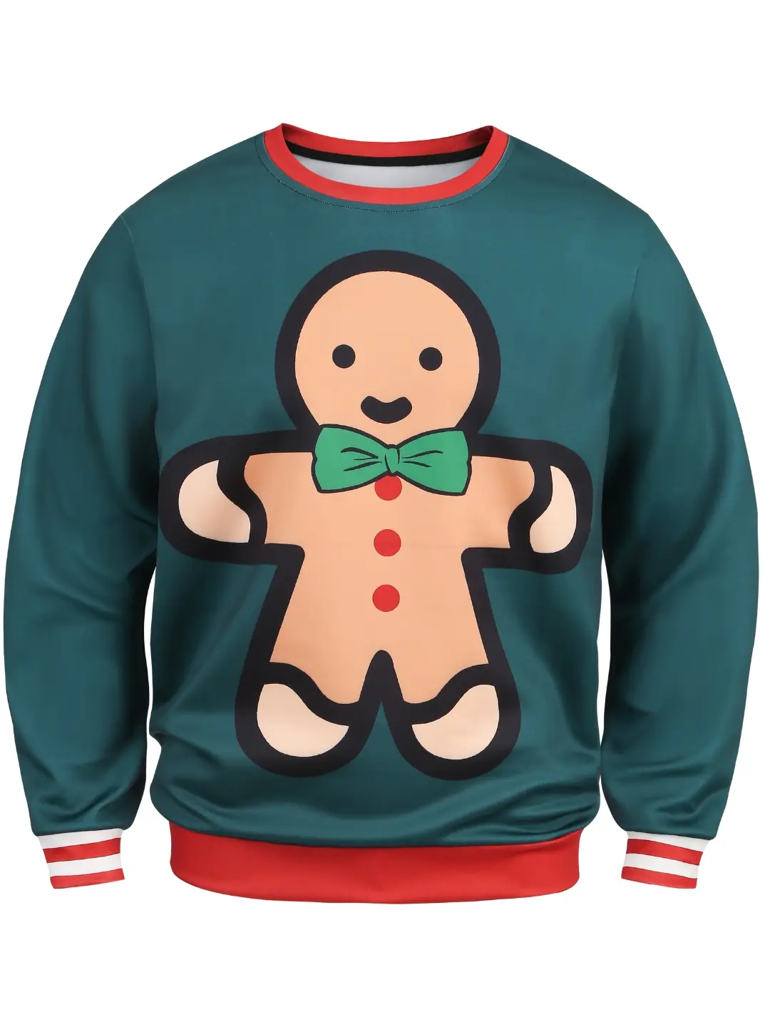 Unisex Funny Ugly Christmas Crew Neck Sweatshirt Satin Breathable Stretch 3D Print Holiday Party Pullover S-2XL