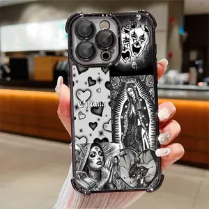 Phone Case: 1pc Chicana Gothic Tattoo Art Phone Case Compatible with iPhone 17 Air 16 15 14 13 12 11 Pro Max Plus  Shock Proof Fullwrap Softshell Vintage Personality Exquisite Can Be Given to Friends Can Be Given to a Lover