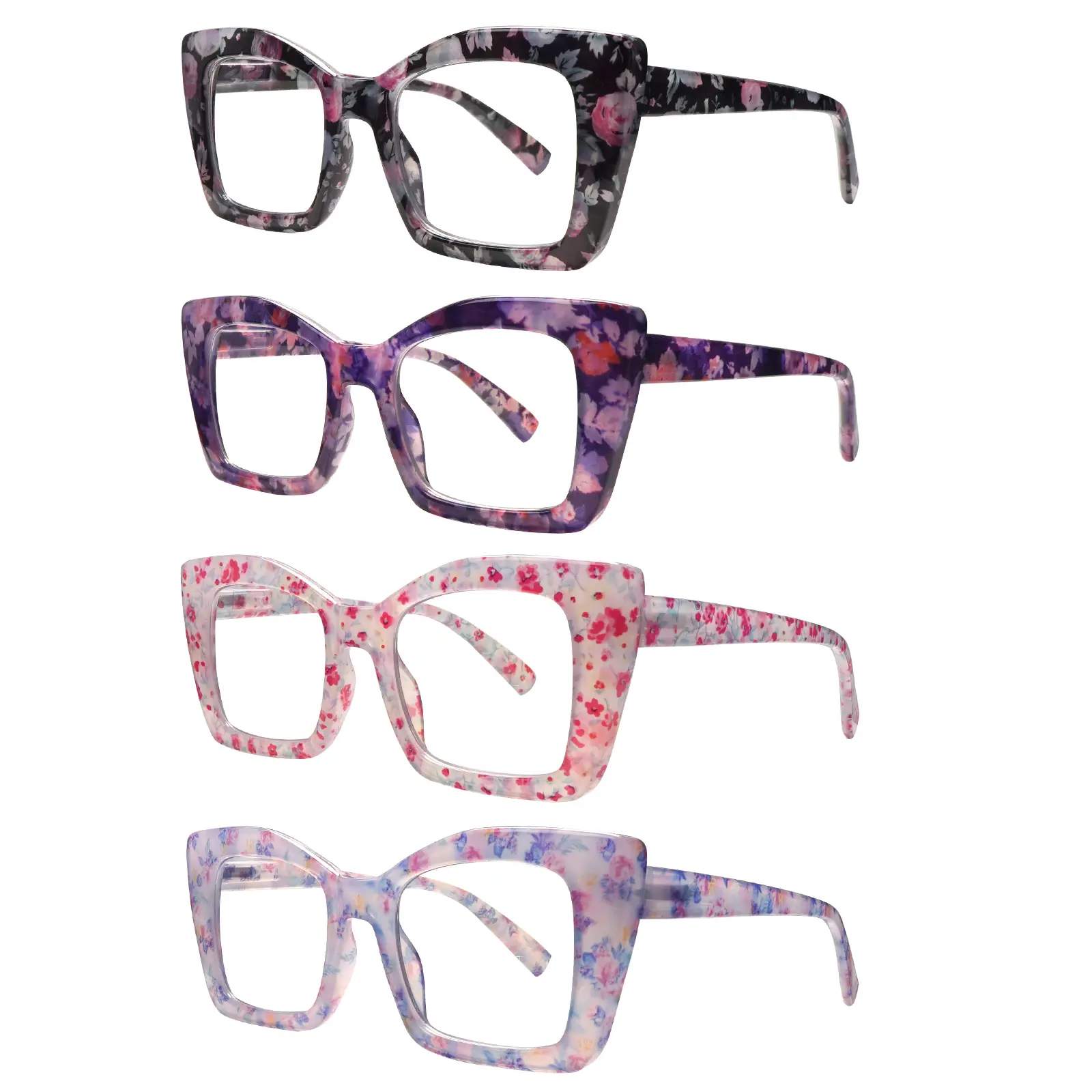 4 Pack Stylish Progressive Multifocal Anti-Blue Light Reading Glasses For Women,  Spring Hinges design To Meet Different Women's Needs. UV  Protection .Fashionable To Wear And Accessorize, Great For Outdoor Activities And Commuting. Gift  Lightweight