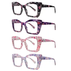 4 Pack Stylish Progressive Multifocal Anti-Blue Light Reading Glasses For Women,  Spring Hinges design To Meet Different Women's Needs. UV  Protection .Fashionable To Wear And Accessorize, Great For Outdoor Activities And Commuting. Gift  Lightweight