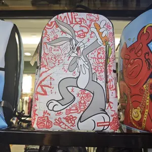SG shark new trend travel backpack large capacity leisure student rabbit graffiti print backpack bag