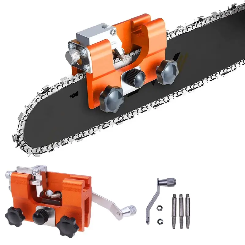 Complete Chainsaw Sharpening Kit Set: Fast, Portable, Hand Crank Chain Saw Sharpener Tool with Electric File/Sharpener Accessories for All Chain Saws