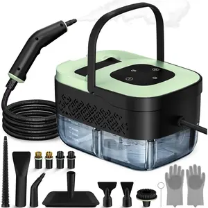Portable Handheld Steam Cleaner with 16pcs Accessories, 6-Level Adjustable 15s Heat-Up for Home Tile Dirt Grout Grease Car Detailing