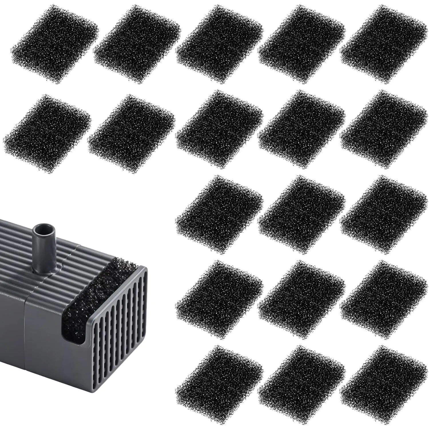 20 count  Water Fountain Sponge Filters, Block Shape Pet Fountain Replacement Filters  Drink Watering Filter  Filter Replacement Pre-Filter Sponges for Clean Water