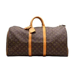 Pre-owned Louis Vuitton canvas Luggage Monogram Keepall 55 Boston Travel Bag MI 881 (27672)