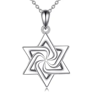Star of David Necklace Jewish Star Necklace S925 Sterling Silver Jewish Jewelry Suitable for Men, Women, Girls and Boys