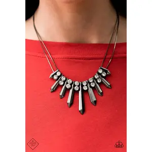 Dangerous Dazzle - Gunmetal Necklace - Paparazzi Accessories