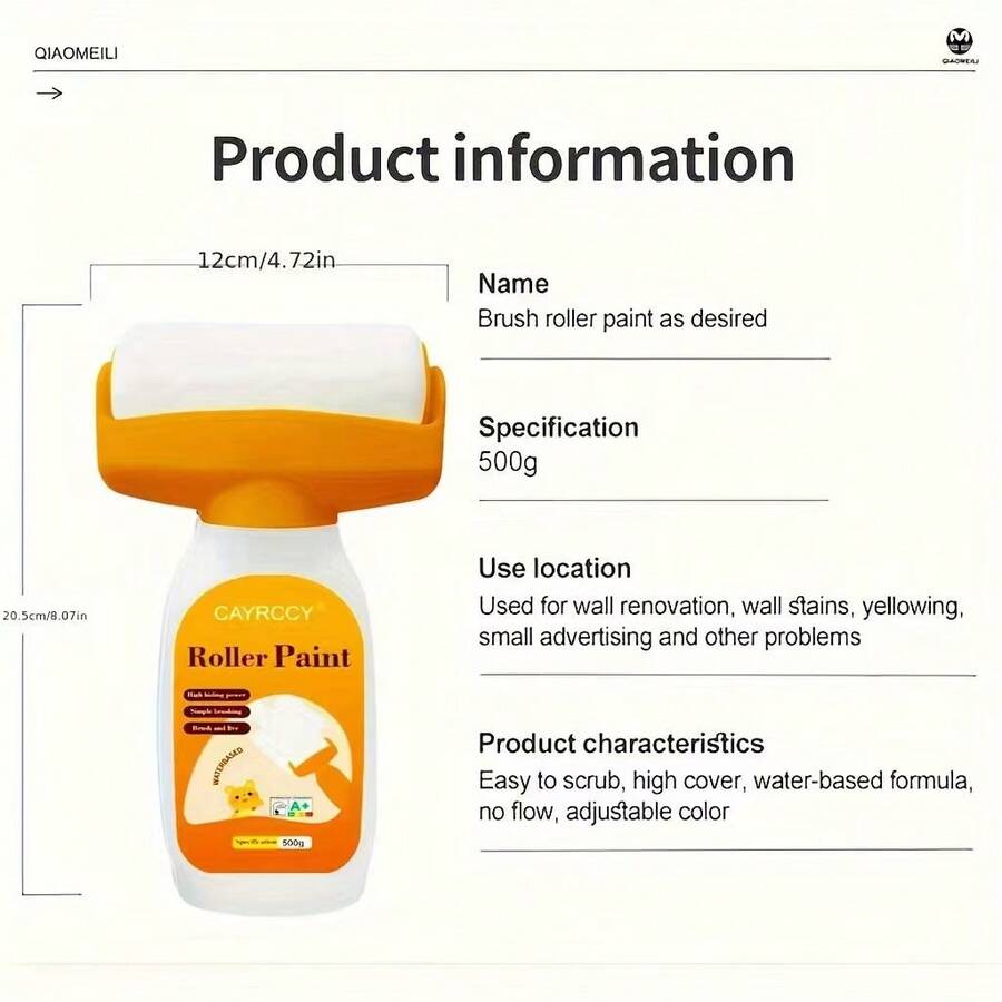 Multi-Purpose Roller Paint Latex Coating | Wall Furniture Renovation | High Coverage Odorless | DIY Easy Application | US Stock