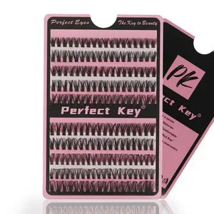 Perfectkey Lashesglobal 50D Eyelashes Cluster Lashes 200pcs DIY Eyelash Extension D Curl Long Individual Lashes Makeup Cosmetic Eyelashes Extensions