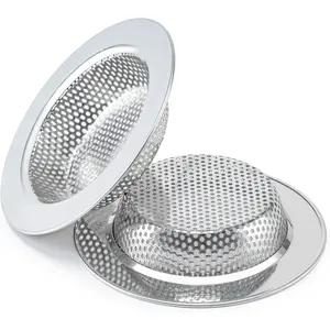 2 Pcs Sink Strainer for Kitchen Sink Drain Basket, Upgraded Double-Layer Safe Design Kitchen Sink Strainer (Outer Diameter 4.5 Inch)