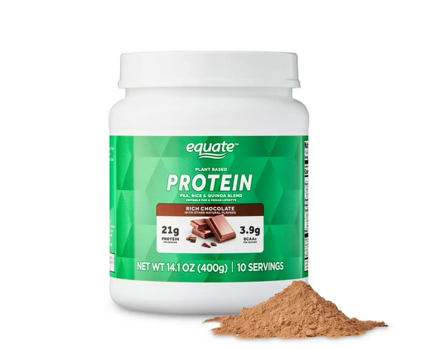 Equate Plant-Based Protein Powder Supplement, Rich Chocolate, 14.1 oz high-quality whey