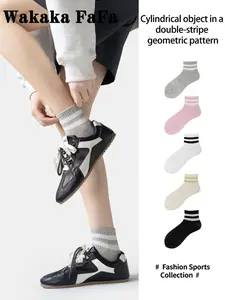 5 Pairs Spring Summer Candy Dopamine Color Crew Socks, Soft Breathable Comfortable Mid-Calf Socks for Men and Women