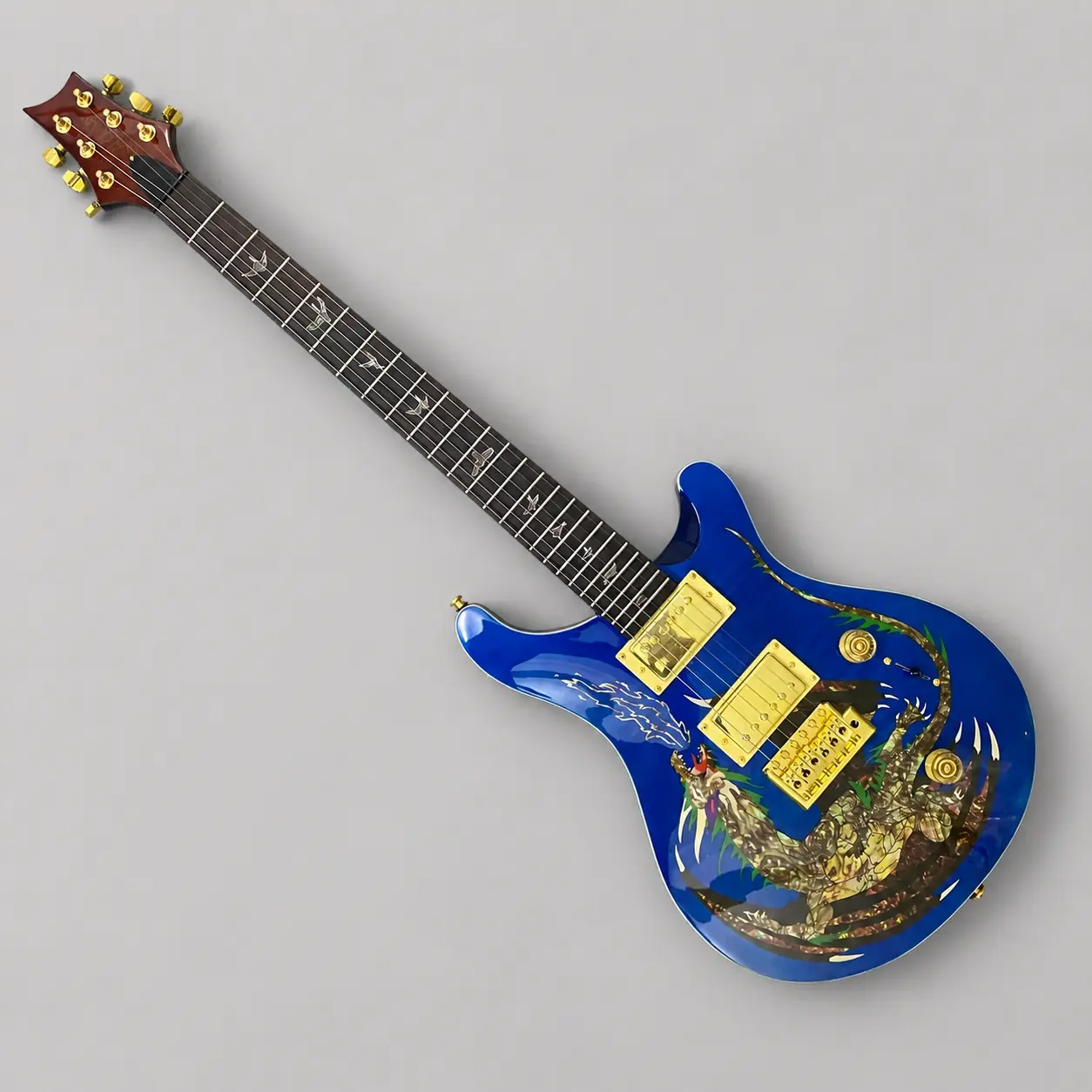 6 strings guitar, gold hardware, HH pickup, solid mahogany body, rosewood fretboard